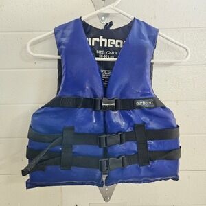 Airhead Youth Life Vest PFD 50-90 lbs Blue Black USCG Type III Boating Skiing